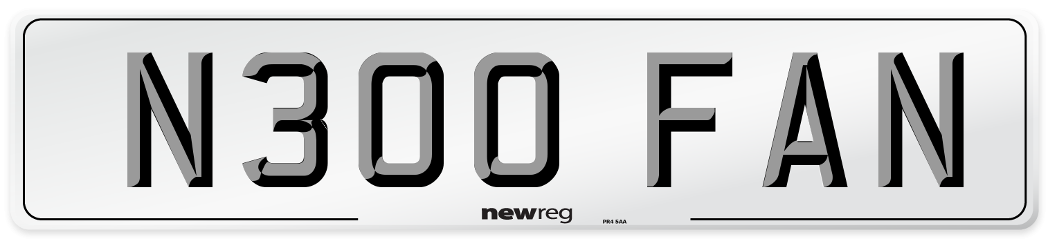 N300 FAN Number Plate from New Reg
